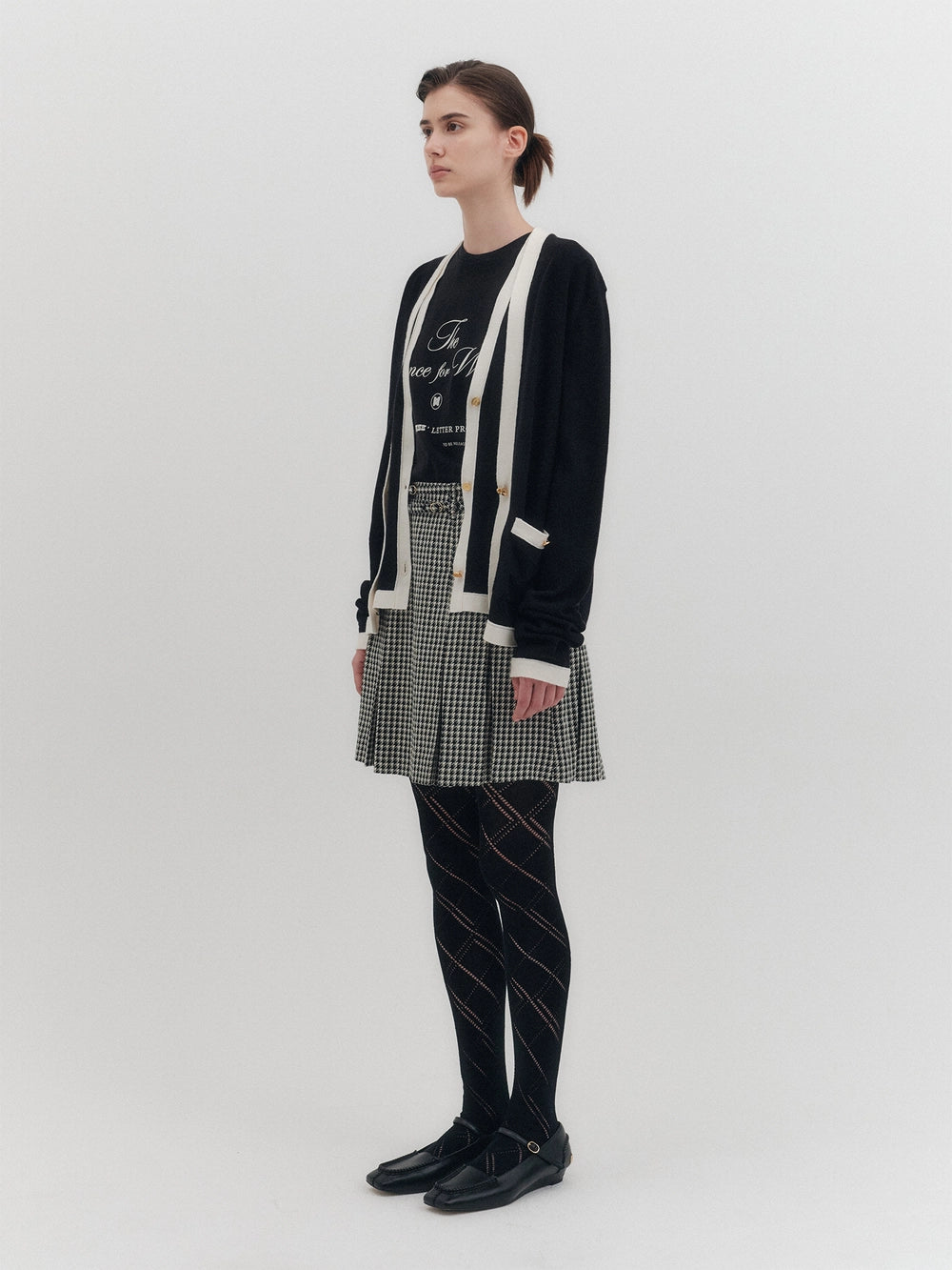 EENK Layered Knitwear Cardigan - Black