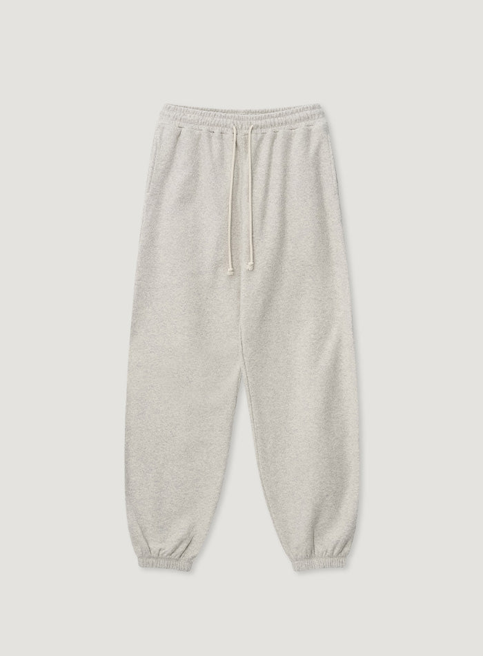 Mango Maniplease Popory Jogger Pants Oat Grey
