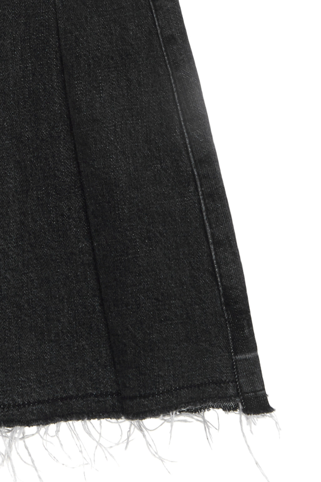 [matinkim] PLEATS POINT DENIM MIDI SKIRT IN CHARCOAL
