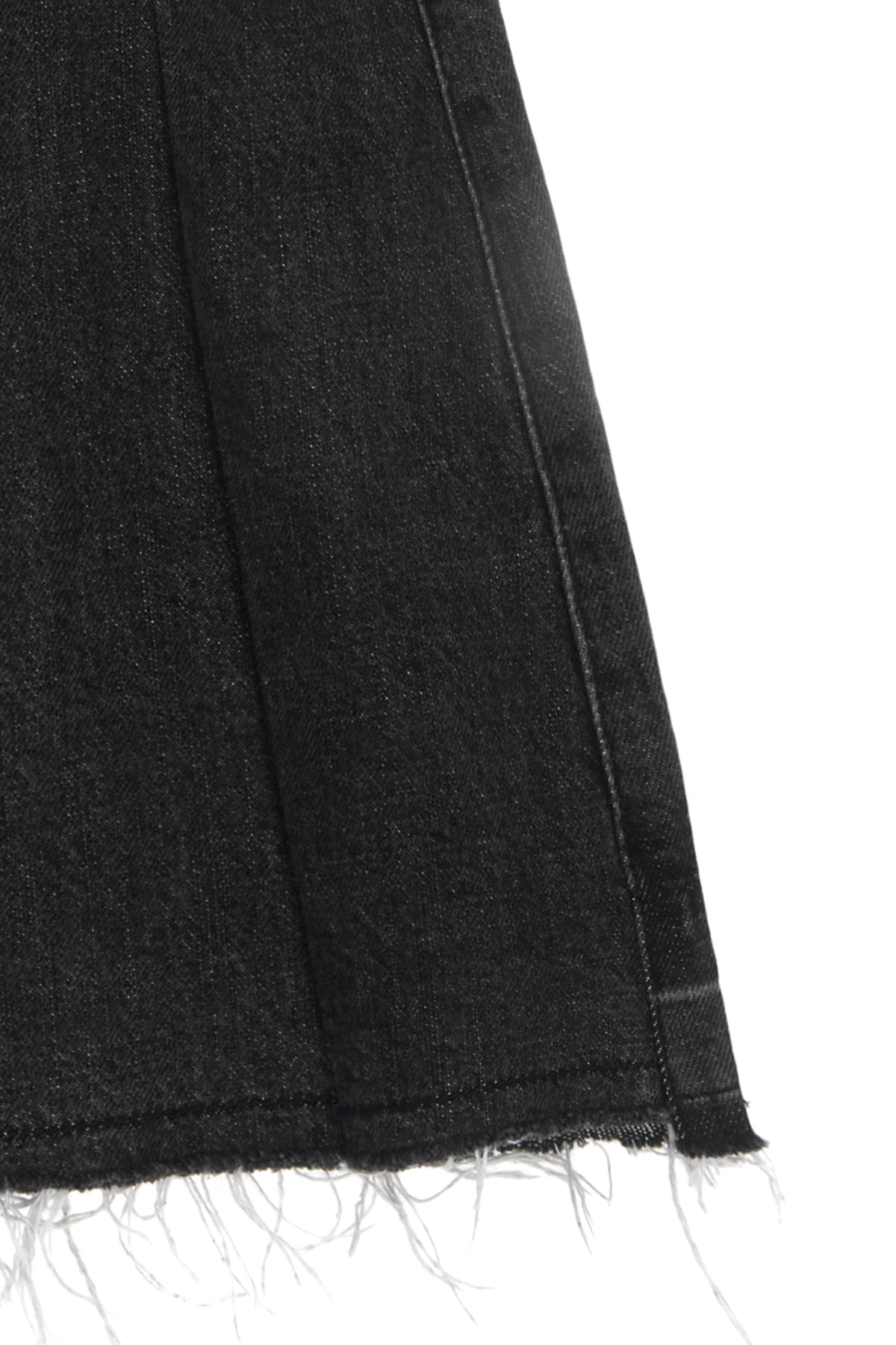 [matinkim] PLEATS POINT DENIM MIDI SKIRT IN CHARCOAL
