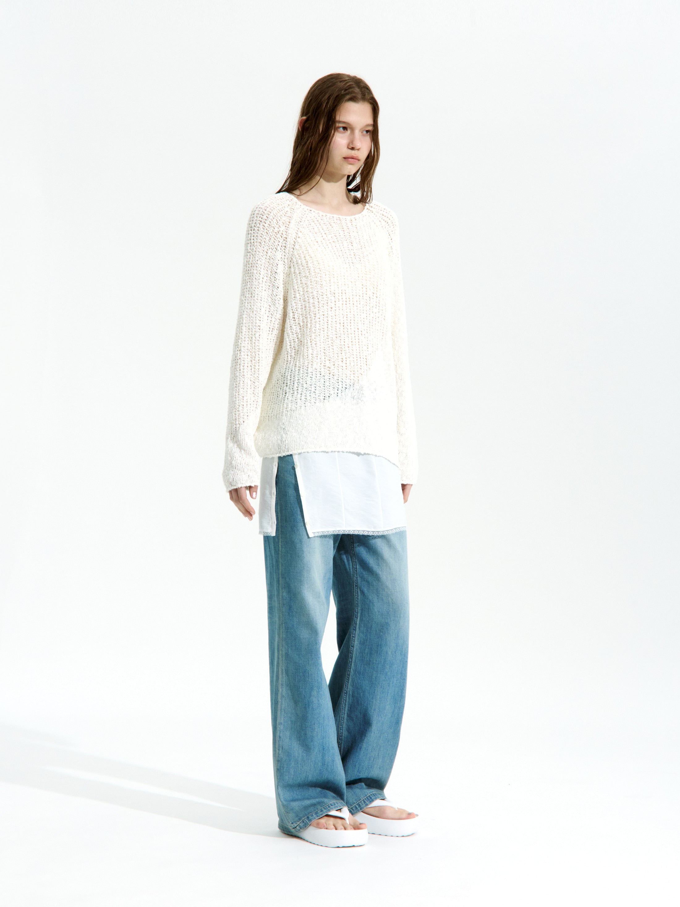 Low Classic Wave Sweater Ivory