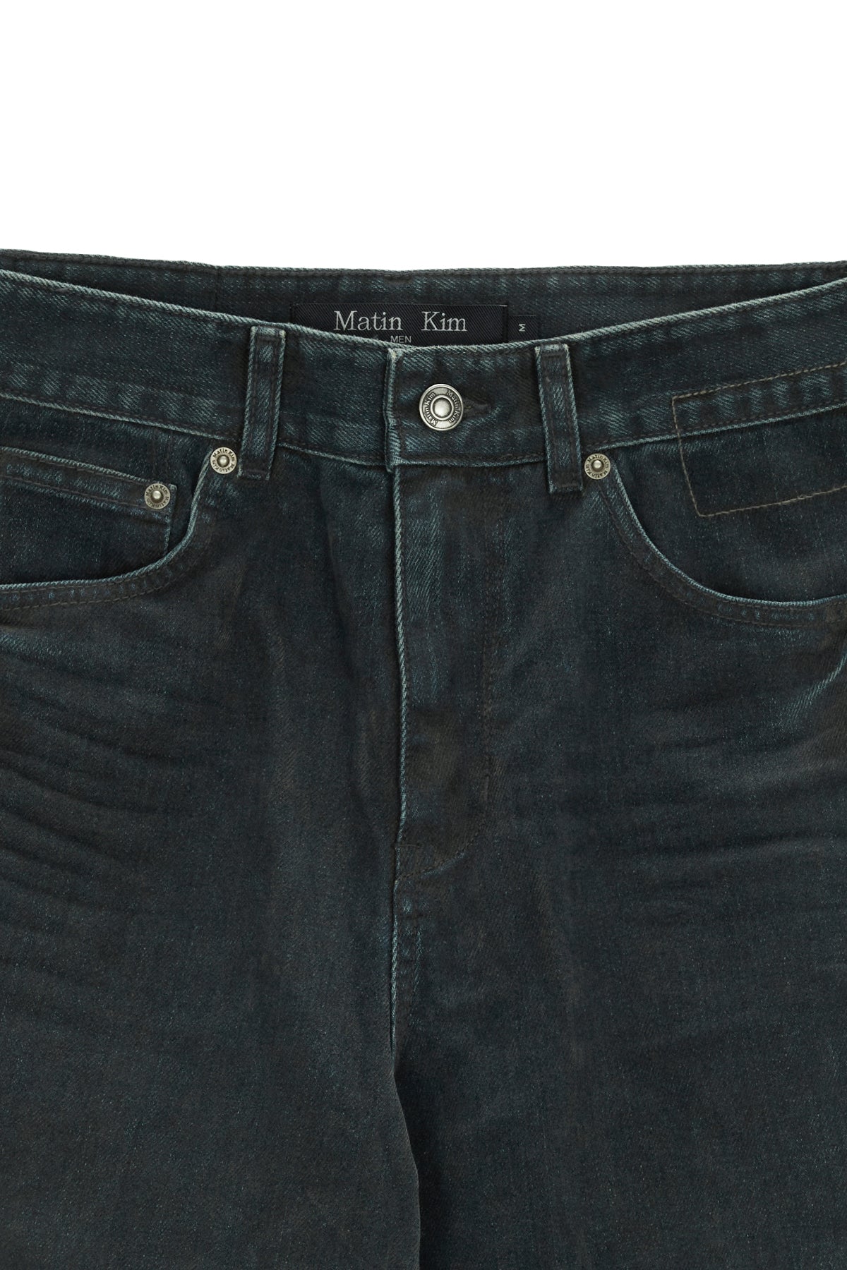 [matinkim] VINTAGE VELVET DENIM PANTS FOR MEN IN BLUE