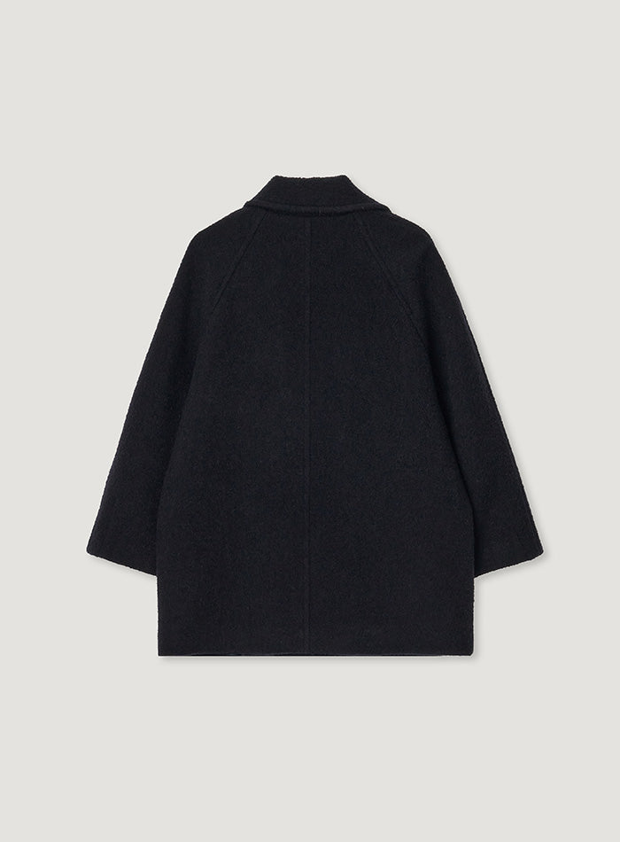 Mango Maniplease Bello Wool Coat Navy