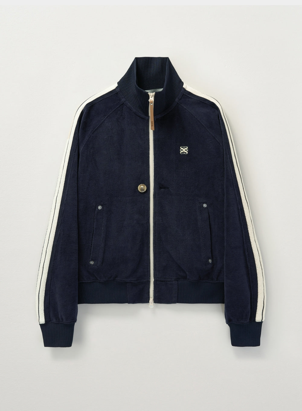 [satur] (W) Lawton Velour Track Zip-up Jacket - Navy