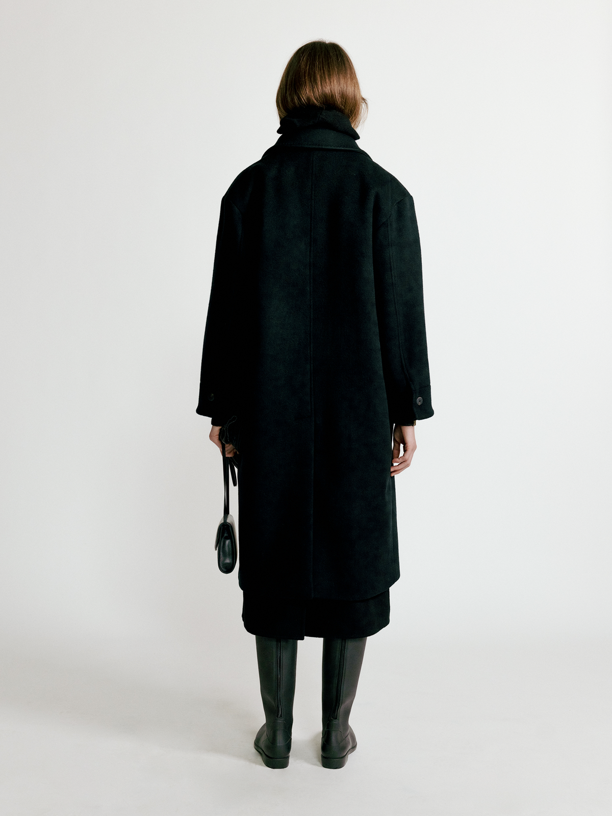 Nothing Written Papa single-breasted coat (Black)