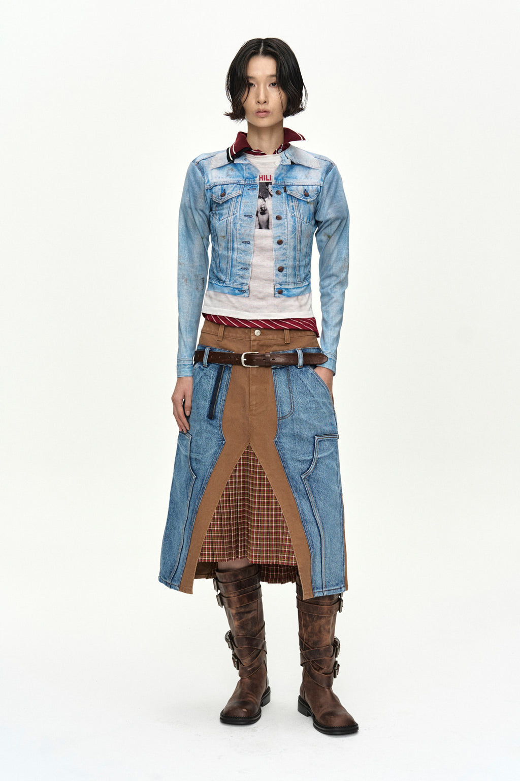 Andersson Bell Unisex Denim Jacketed Trompe-L’Oeil L/S T-Shirt