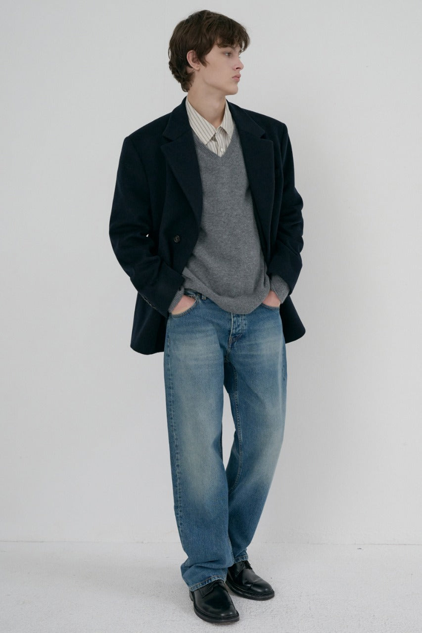 Dunst Unisex Layered Cashmere Blazer Navy