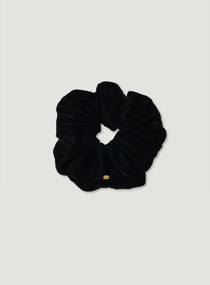 Mango Maniplease Moon Velvet Scrunchie Black