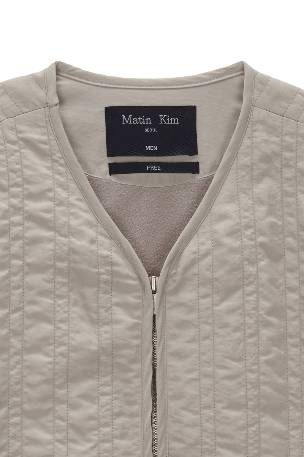 Matinkim Warm UP Quilting Jumper For Men IN Light Beige