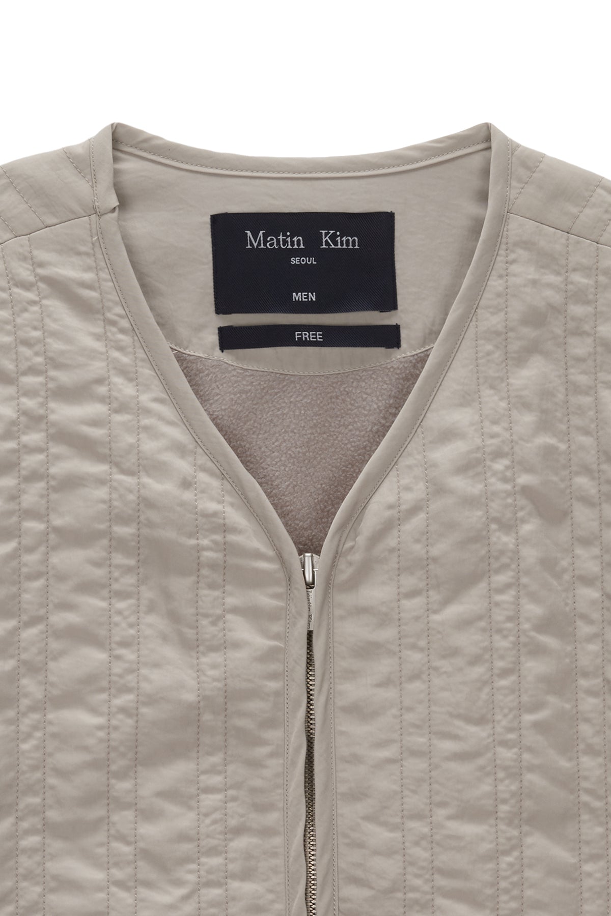 Matinkim Warm UP Quilting Jumper For Men IN Light Beige