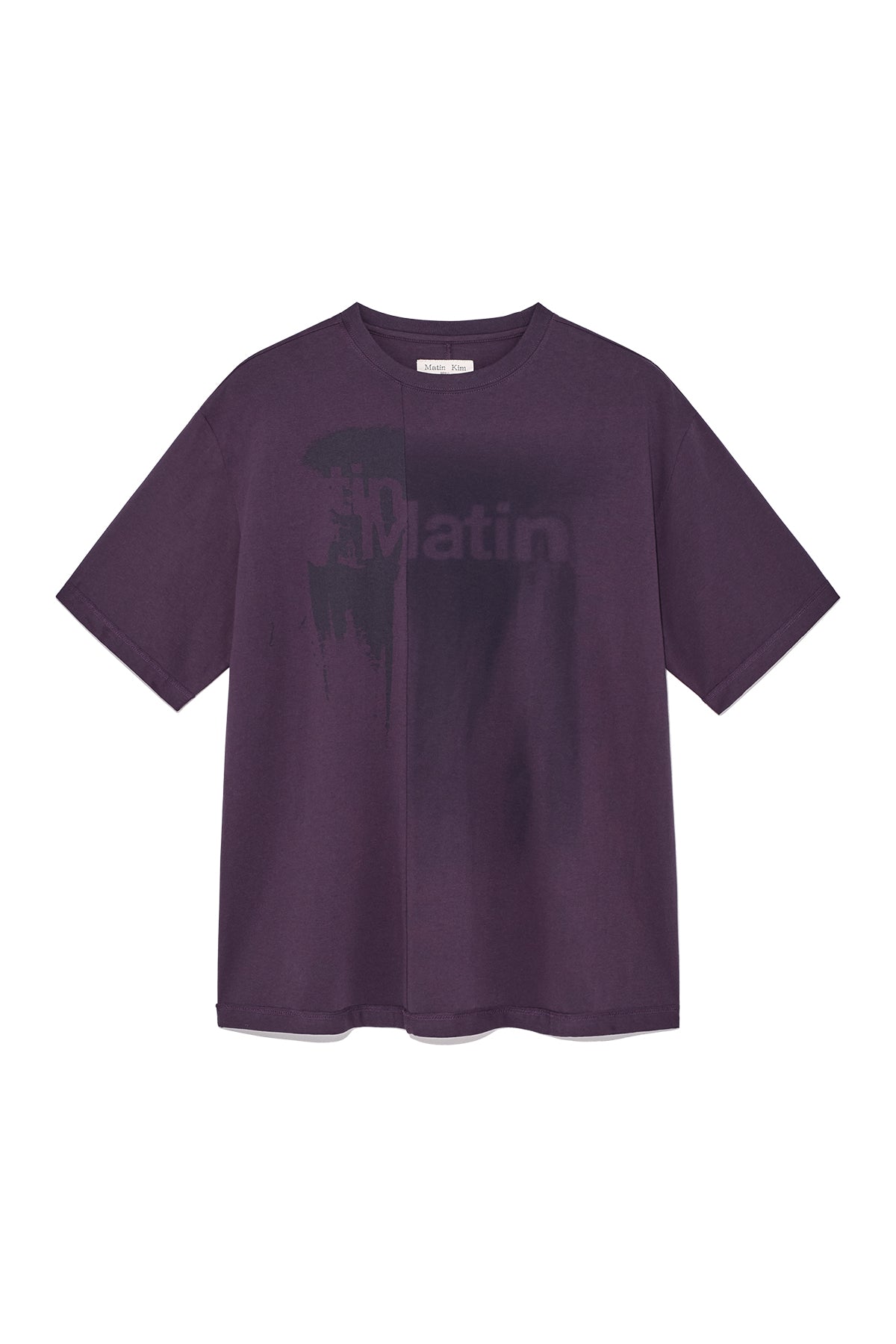 Matinkim Unbalance Printing Top For Men IN Purple