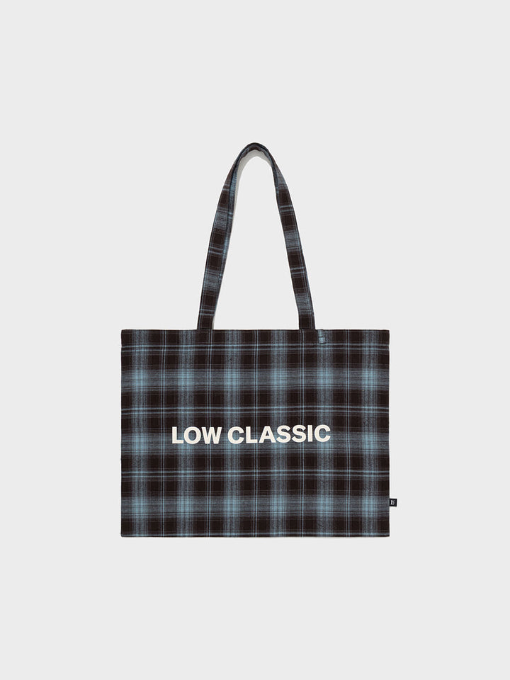 Low Classic Lc Flannel Checked Logo Midi Bag Sky Blue
