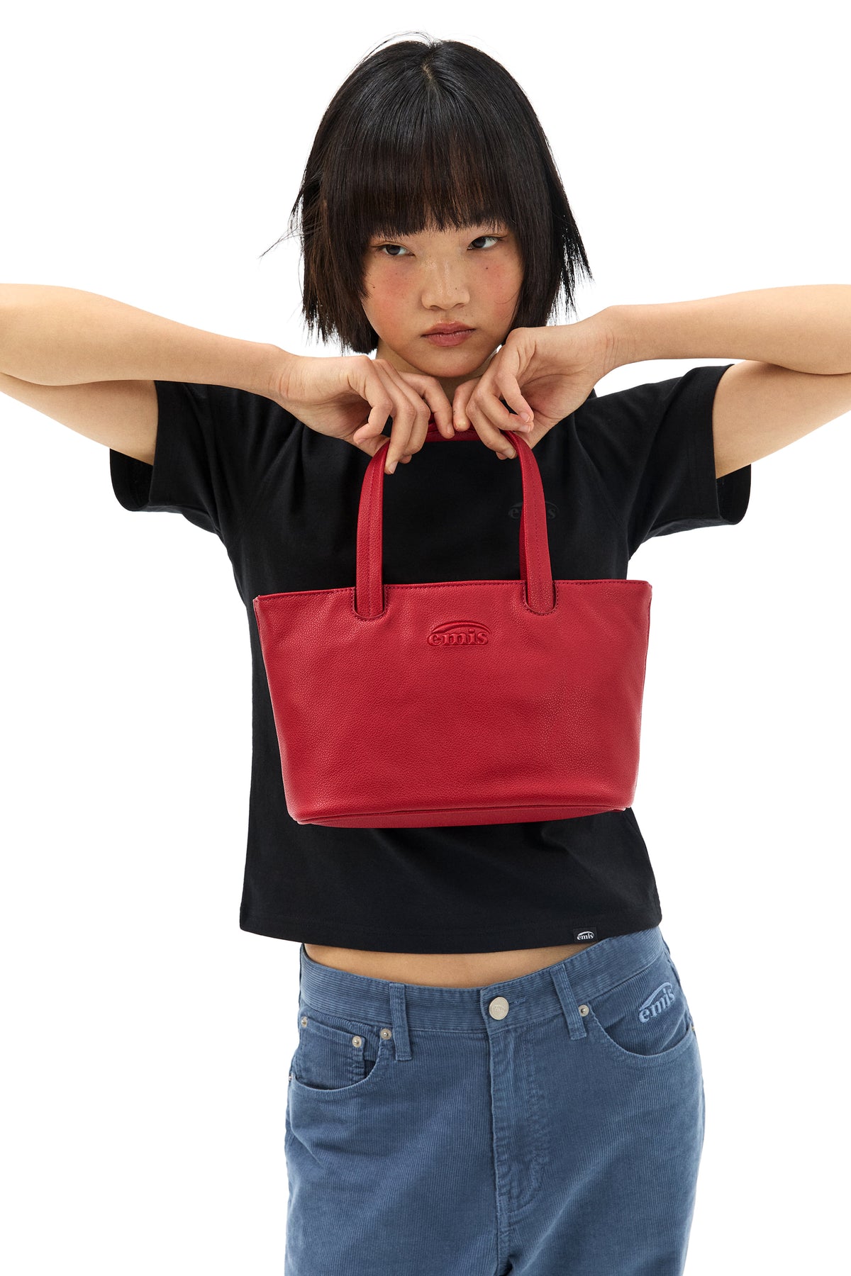 Emis Grain Tote Bag-Red