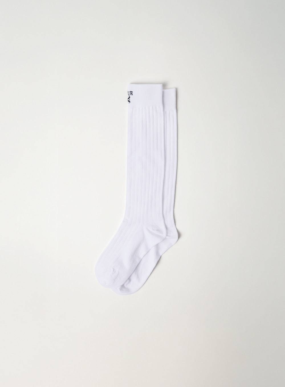 Satur See-through Ribbed Socks - White
