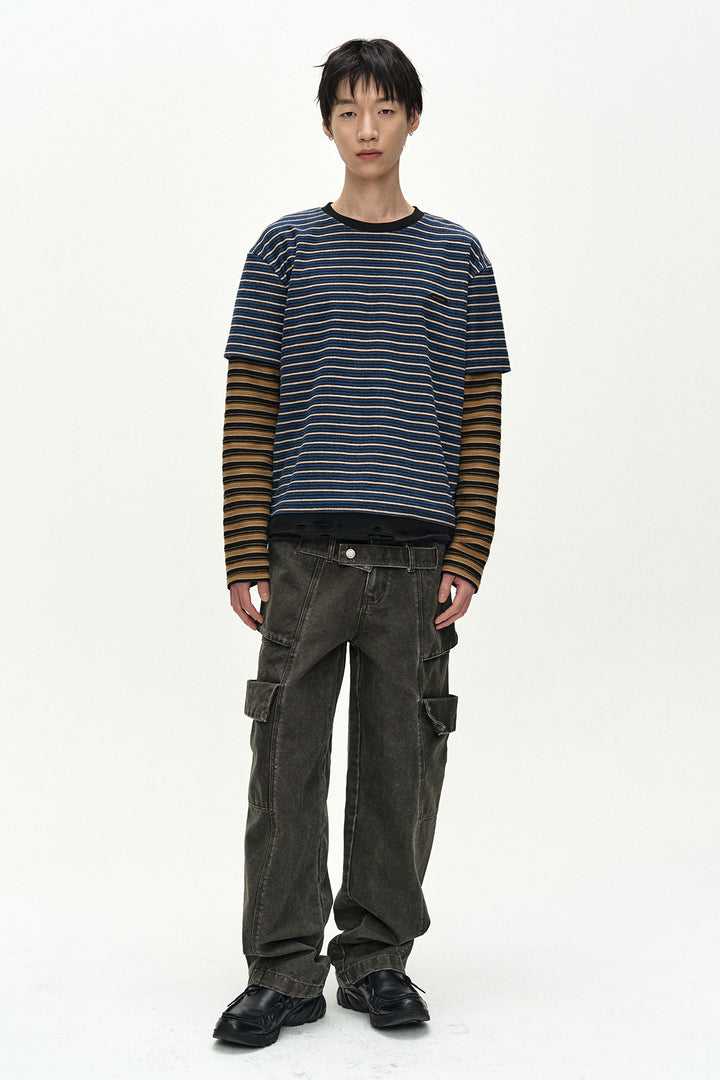 Andersson Bell Unisex Stripe Layered Long Sleeve T-Shirt