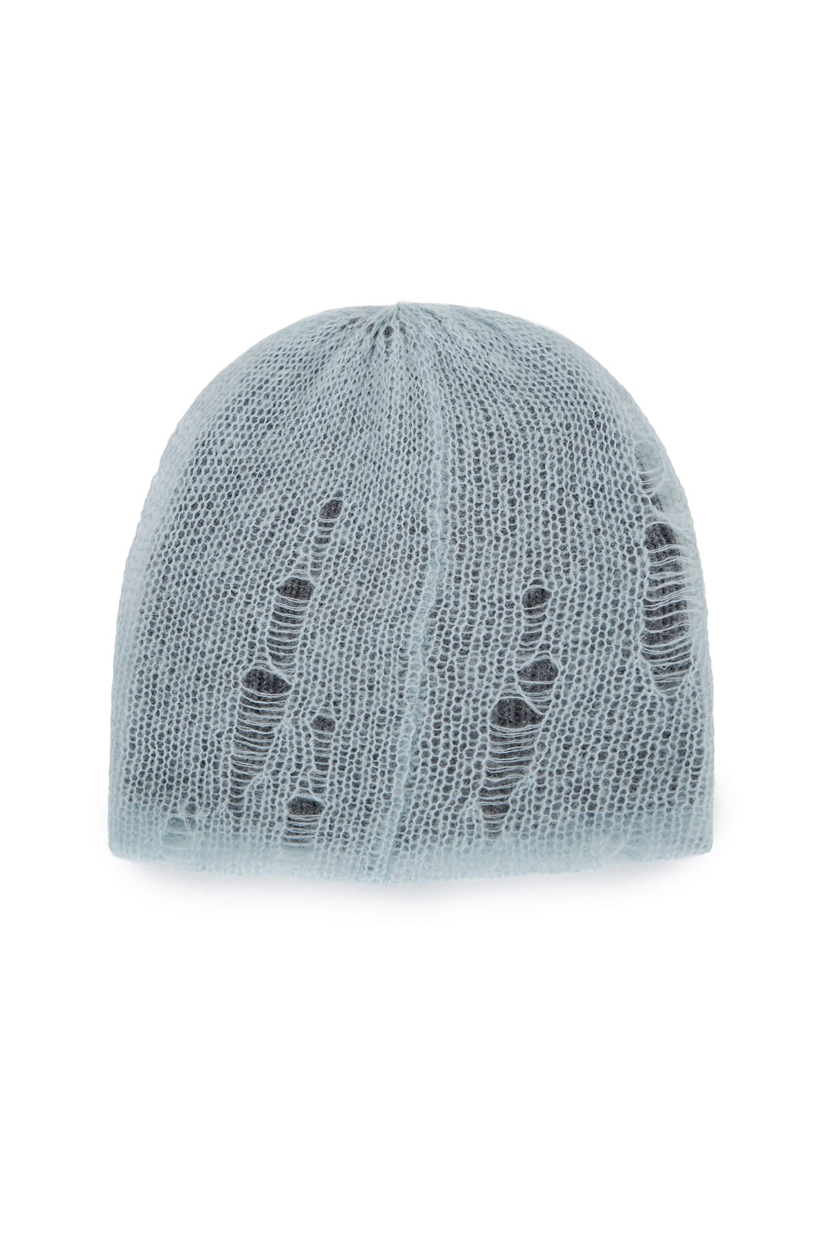[matinkim] VINTAGE LAYER KNIT BEANIE IN LIGHT BLUE