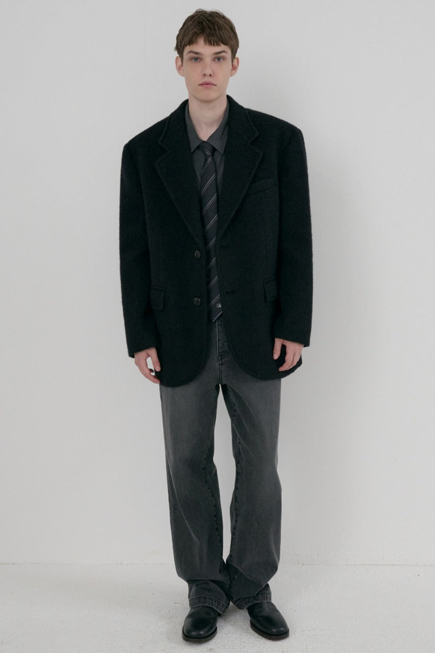 Dunst Unisex Alpaca Blazer Coat Black