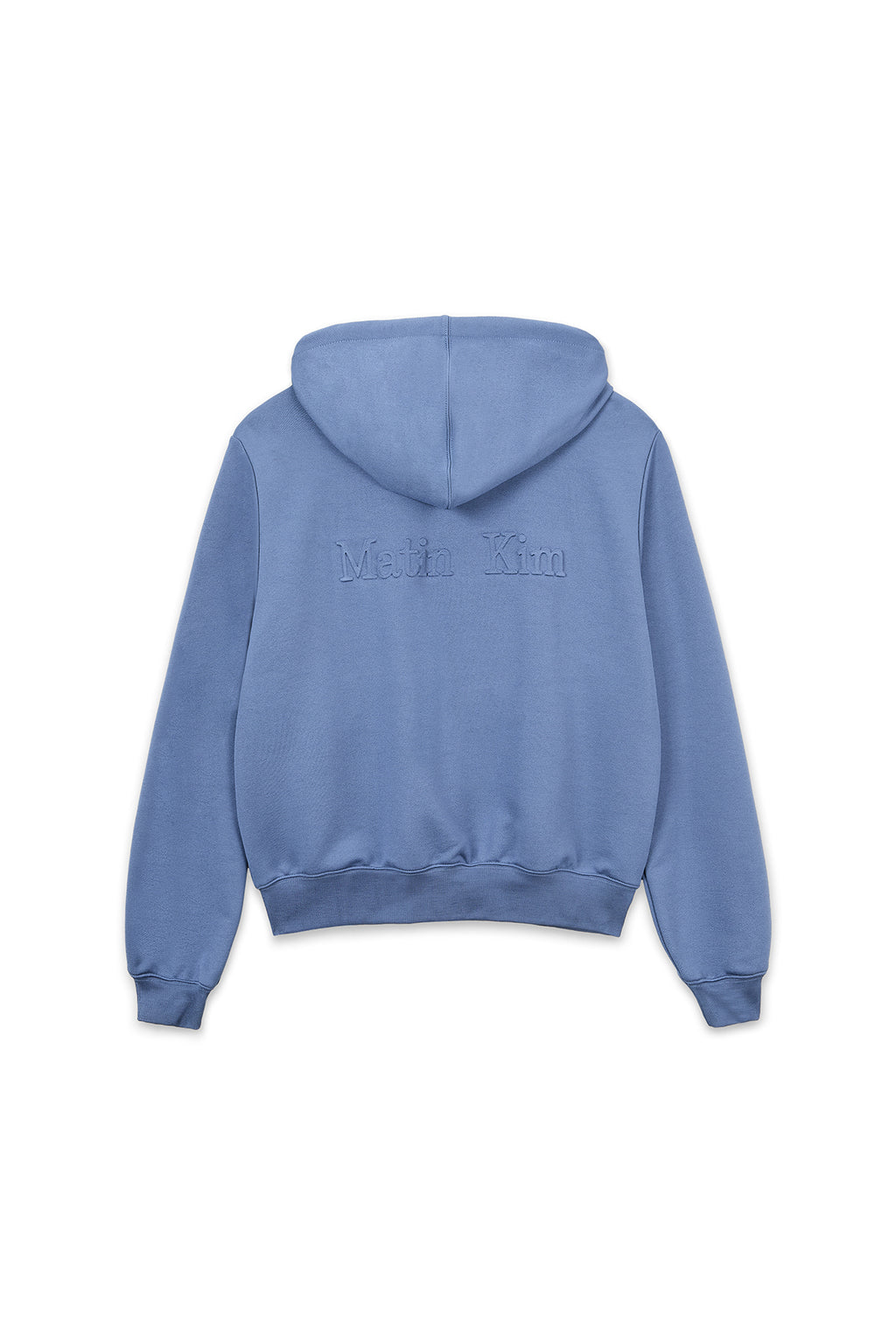 [matinkim] BACK LOGO GLITTER HOODY ZIP UP FOR WOMEN IN BLUE