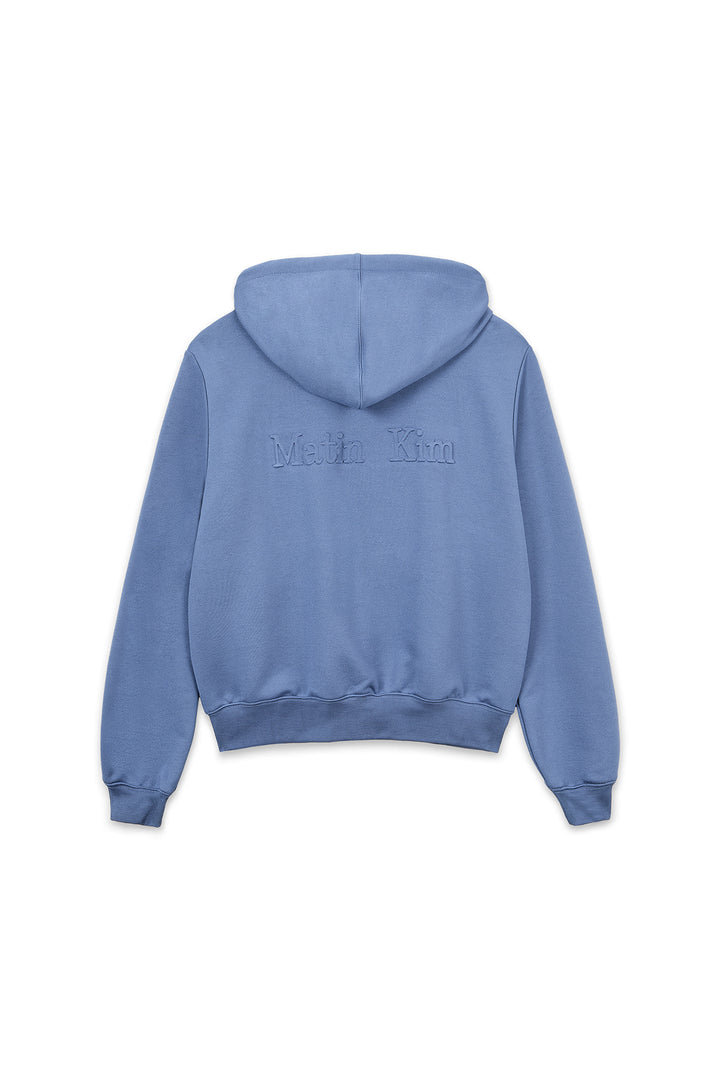 Matinkim Back Logo Glitter Hoody Zip UP For Women IN Blue
