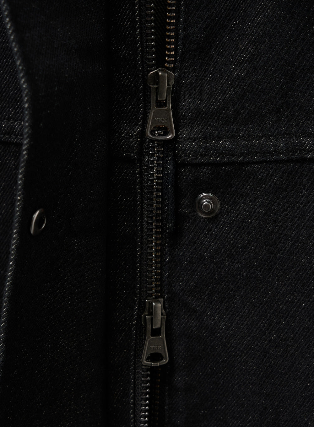 [satur] (W) Nonfade Denim Half Single Jacket - Black