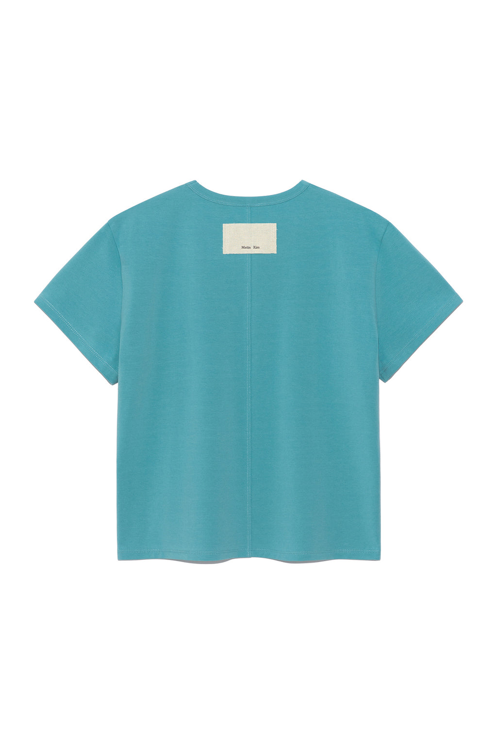 Matinkim Stitch Printing Detail Crop Top IN Turquoise Blue