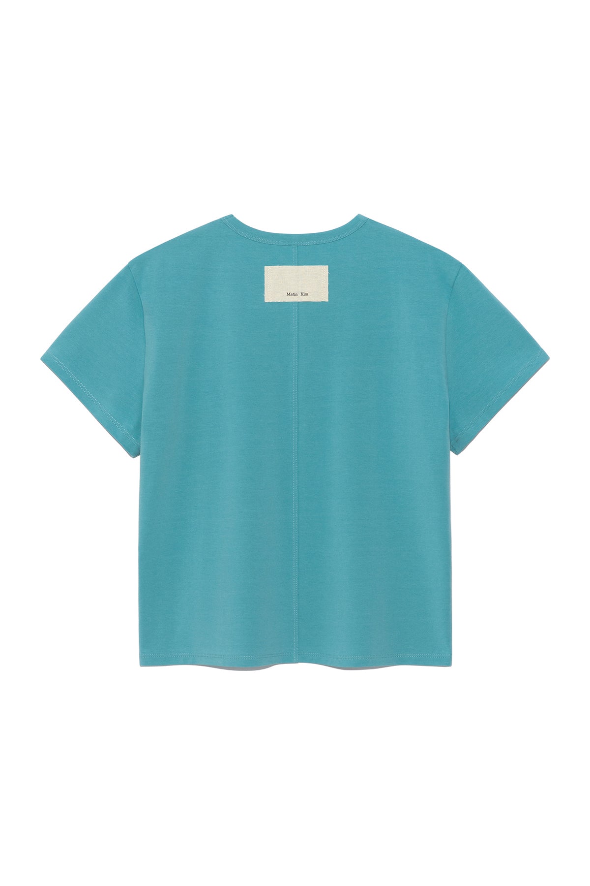 Matinkim Stitch Printing Detail Crop Top IN Turquoise Blue