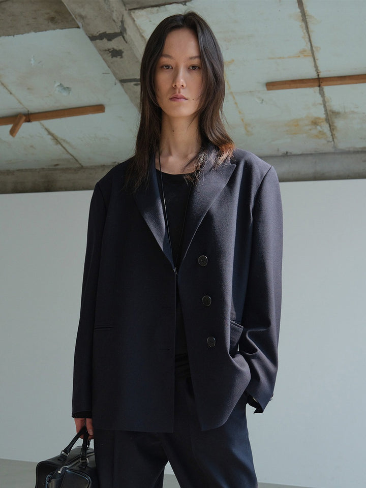 Low Classic Wool Tailored Jacket Navy