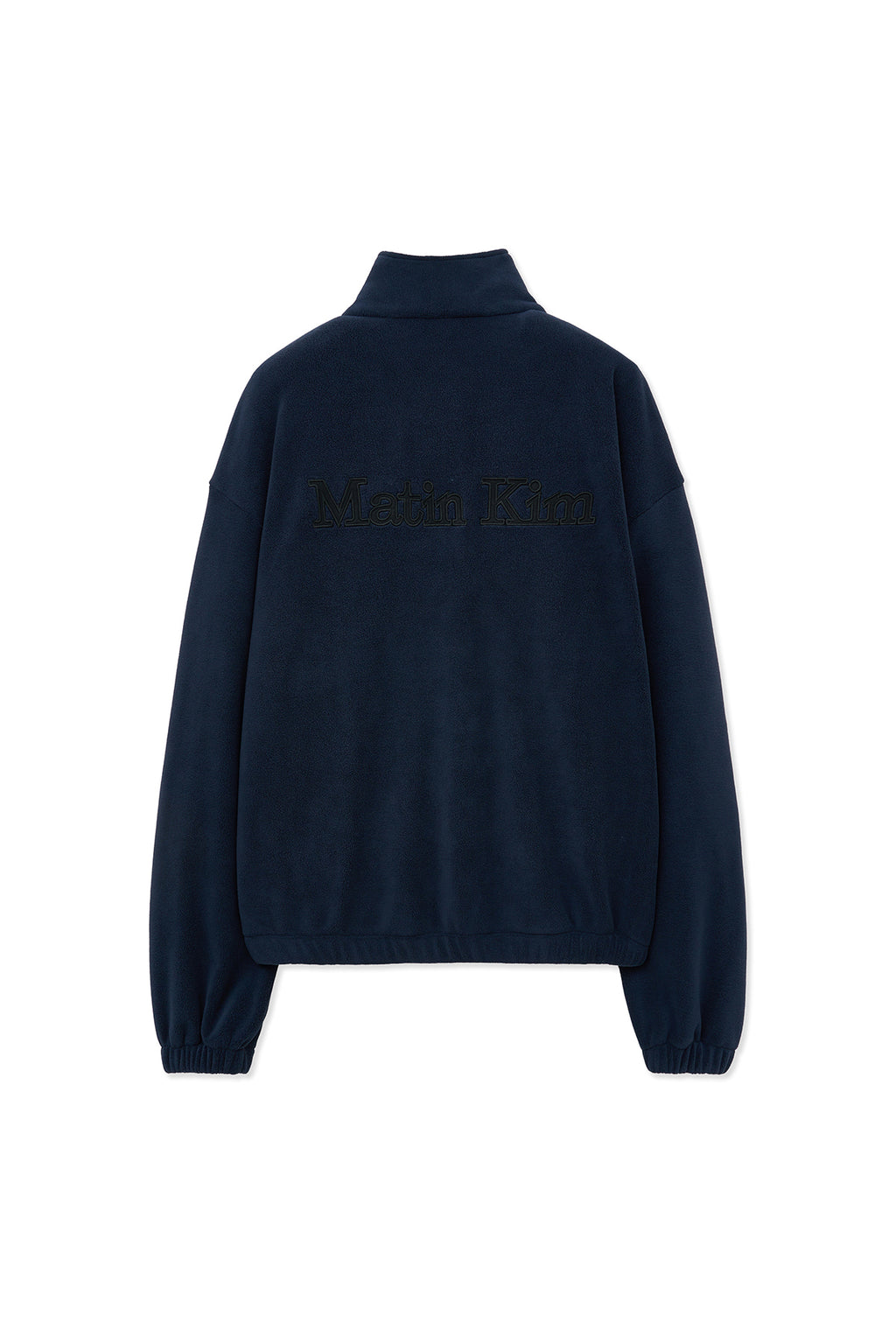 [matinkim] SHERPA FLEECE HALF ZIP UP TOP IN NAVY