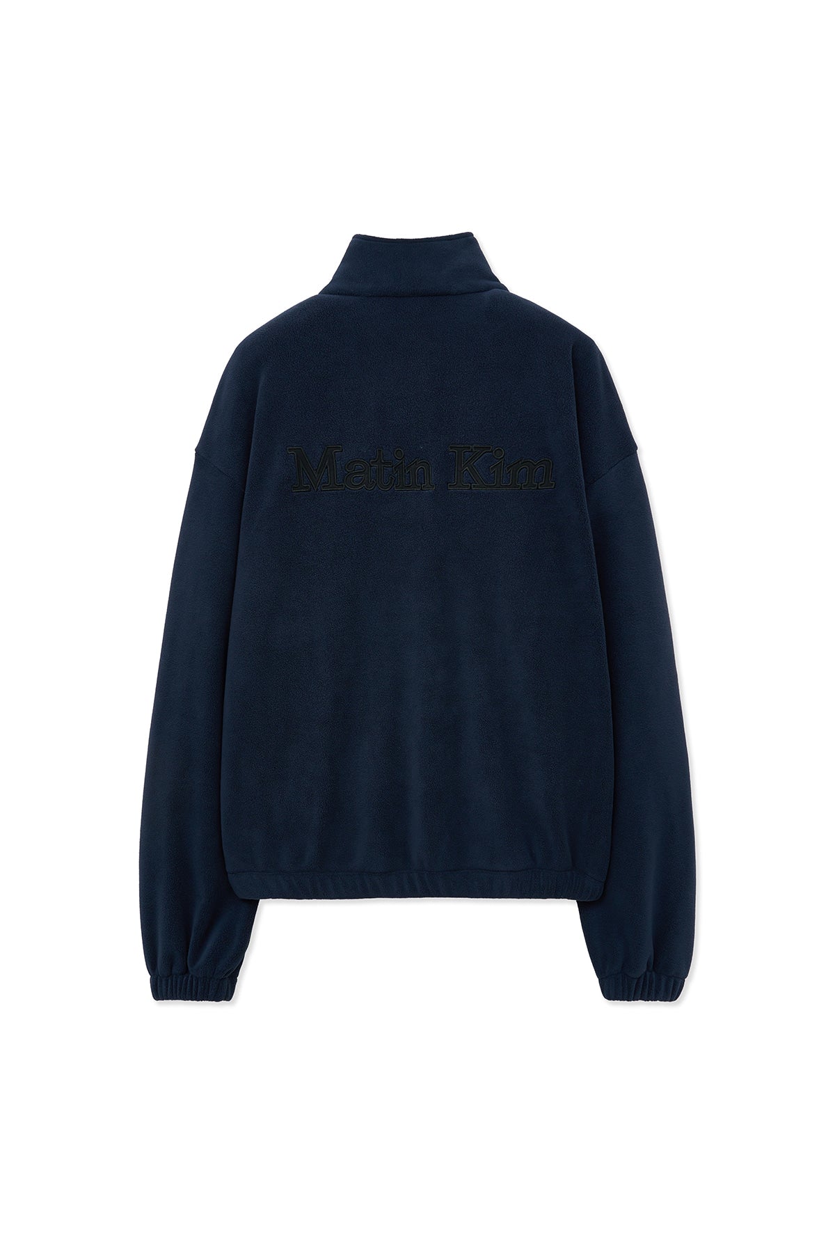 [matinkim] SHERPA FLEECE HALF ZIP UP TOP IN NAVY