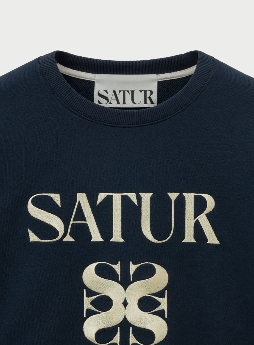 [satur] Classic Logo Sweatshirt - Navy Yellow