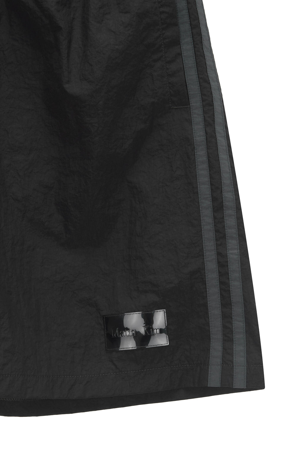 Matinkim Side Point Nylon Half Shorts For Men IN Black