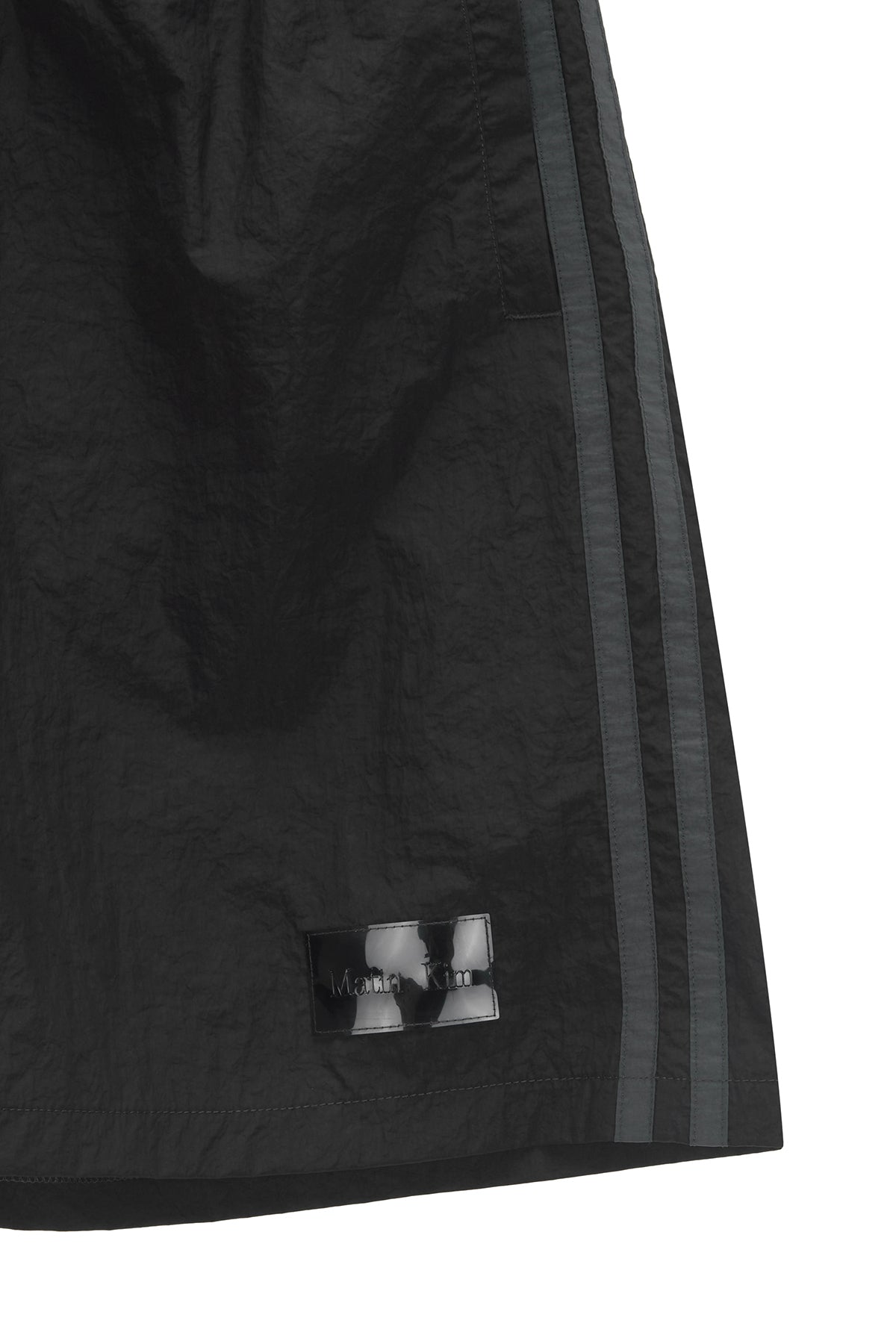 Matinkim Side Point Nylon Half Shorts For Men IN Black