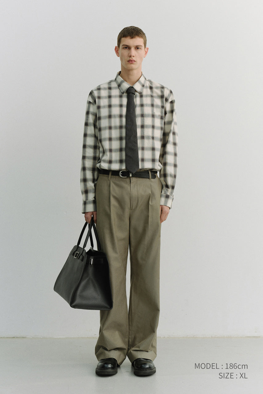 Dunst Unisex 2-Way Oversized Checked Shirt Black Ombre Check