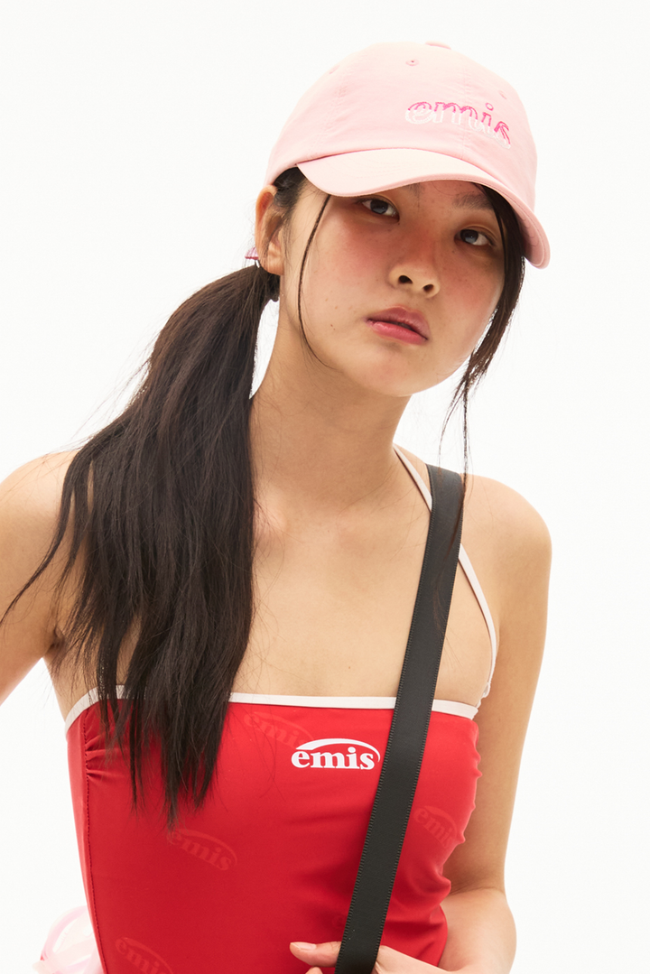 Emis Chain Stitch Ball Cap-Pink