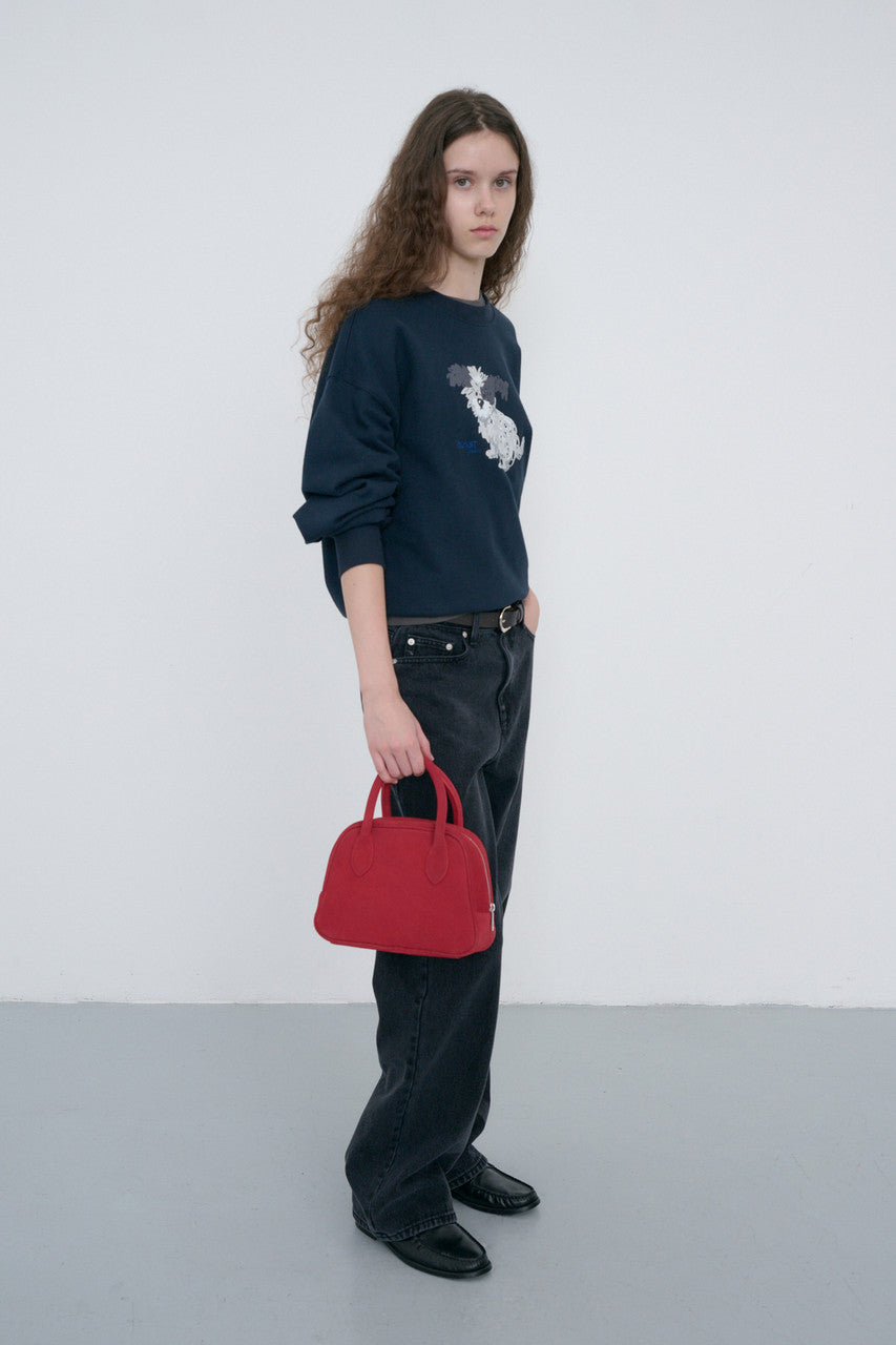 Dunst Suede Boston Tote Bag Red