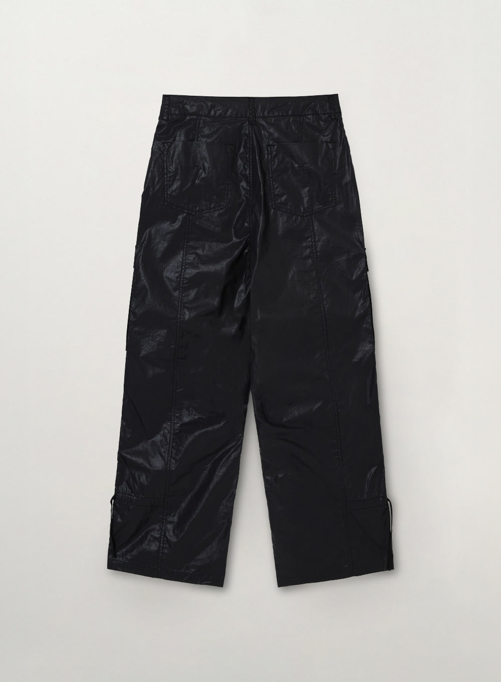 Satur (W) Coated Cotton Cargo Pants - Black