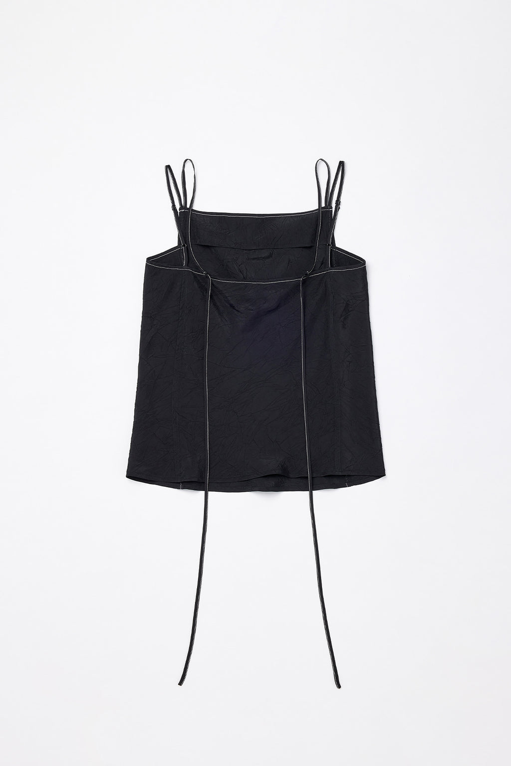Matinkim Matin Kim Square Neck Crinkle Sleeveless IN Black