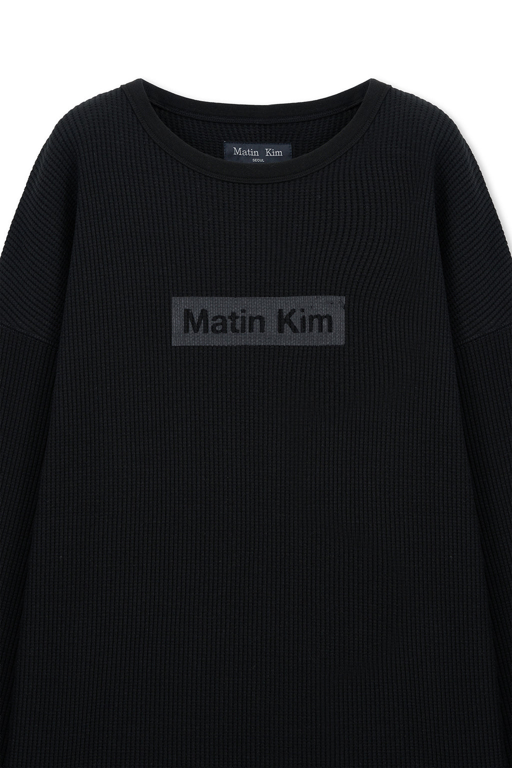 Matinkim Sleeve Logo Waffle Top For Men IN Black