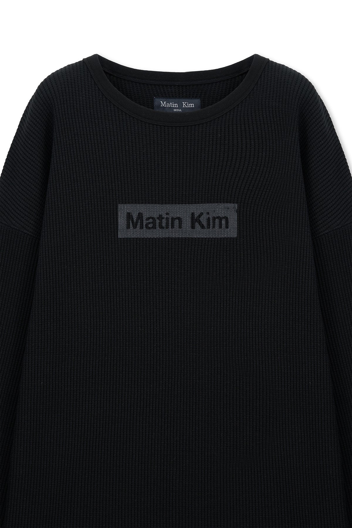Matinkim Sleeve Logo Waffle Top For Men IN Black