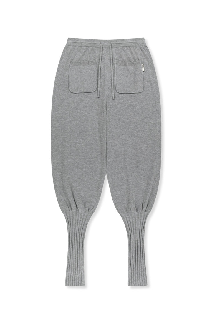 Matinkim Leg Warmer Knit Jogger Pants IN Grey