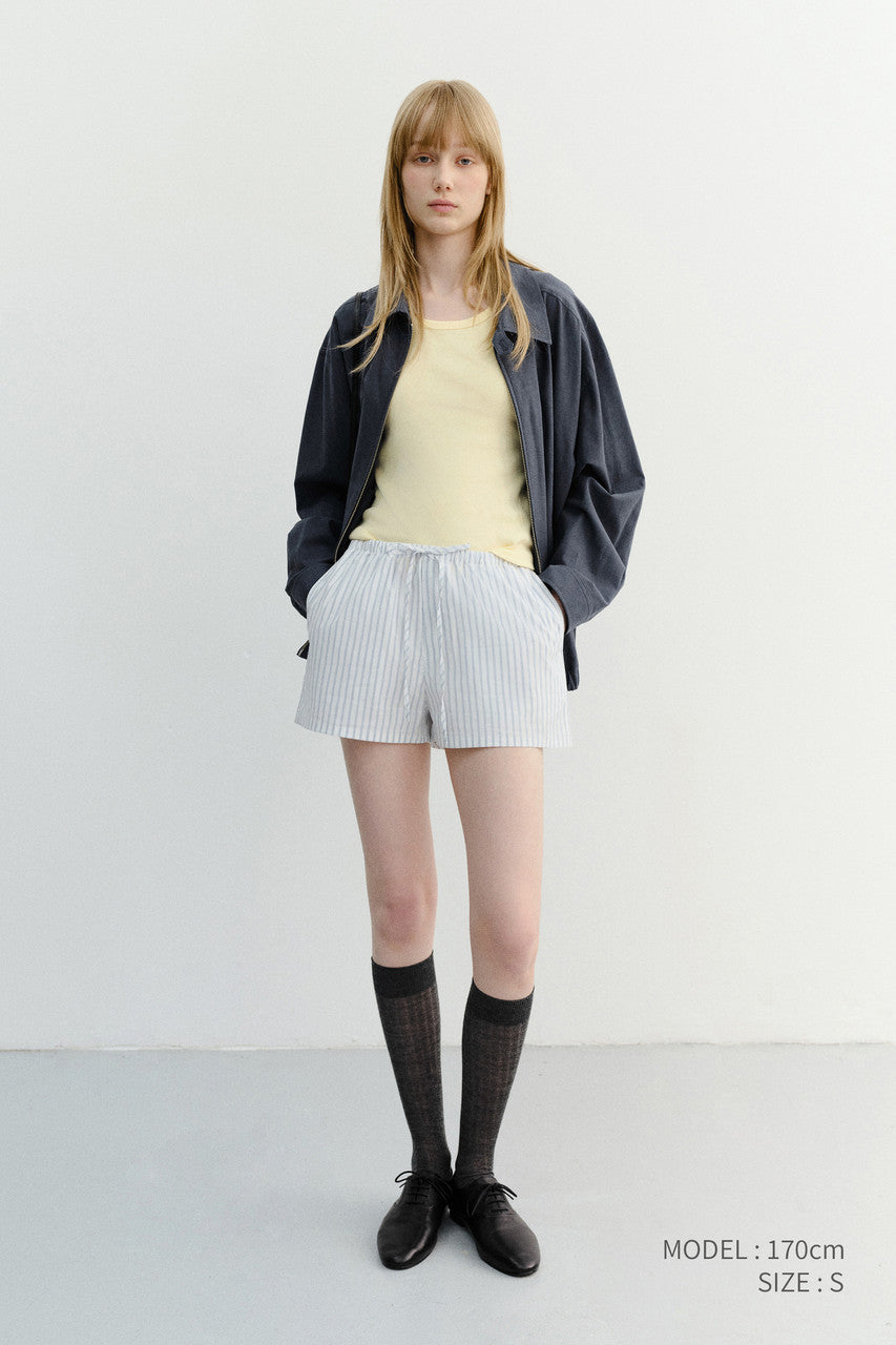 Dunst Pajama Mini Shorts White Stripe