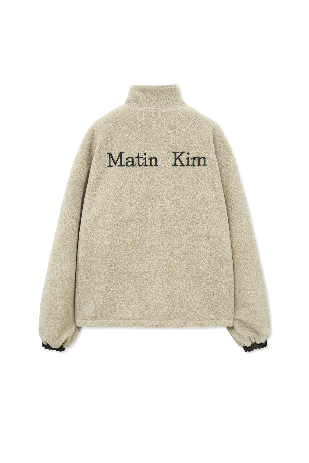 [matinkim] REVERSIBLE SHERPA ZIP UP IN LIGHT BEIGE