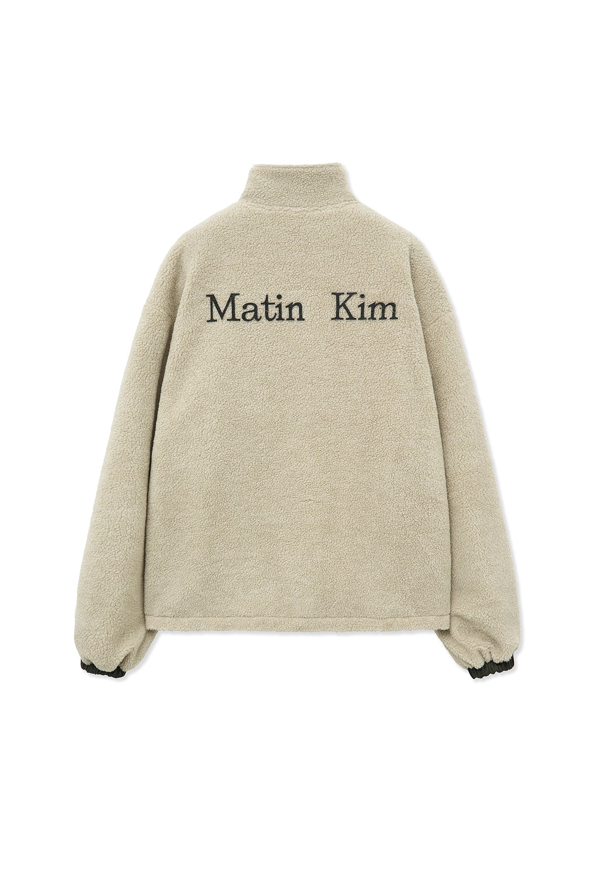 [matinkim] REVERSIBLE SHERPA ZIP UP IN LIGHT BEIGE