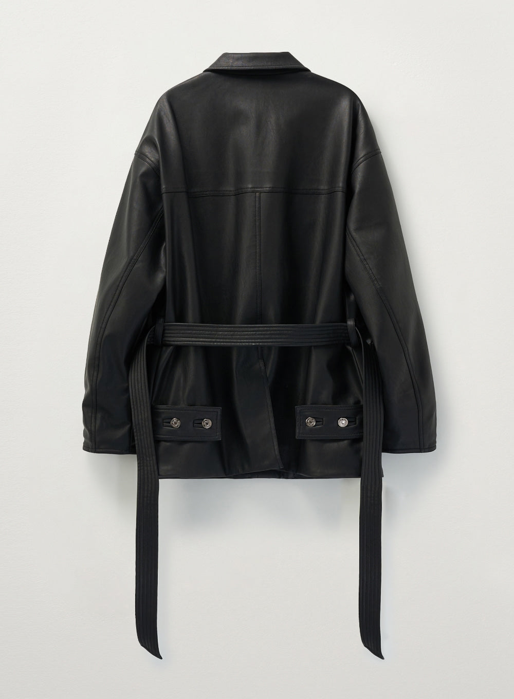 [satur] (W) Loose Fit Open Collar Jacket - Black