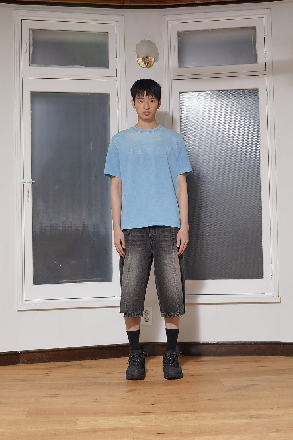 Matinkim Dying Point Logo Top For Men IN Blue