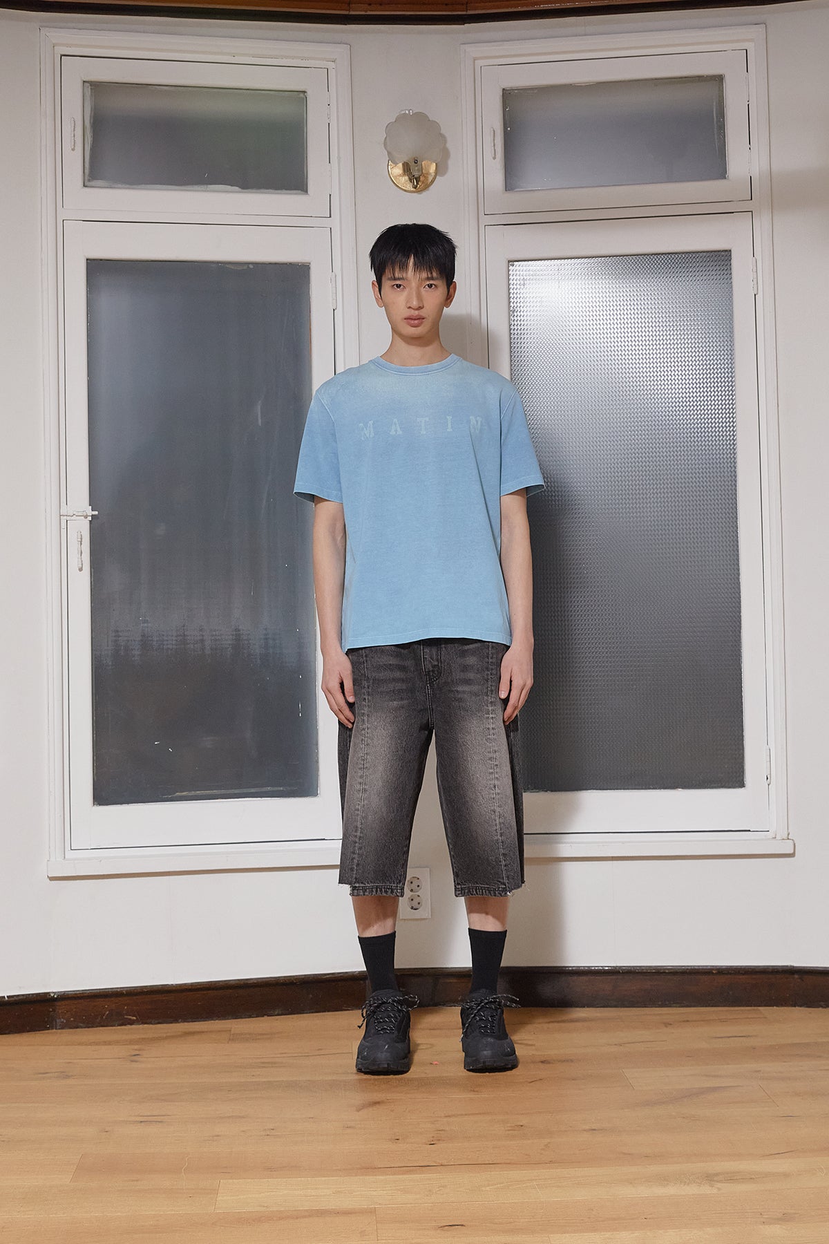 Matinkim Dying Point Logo Top For Men IN Blue
