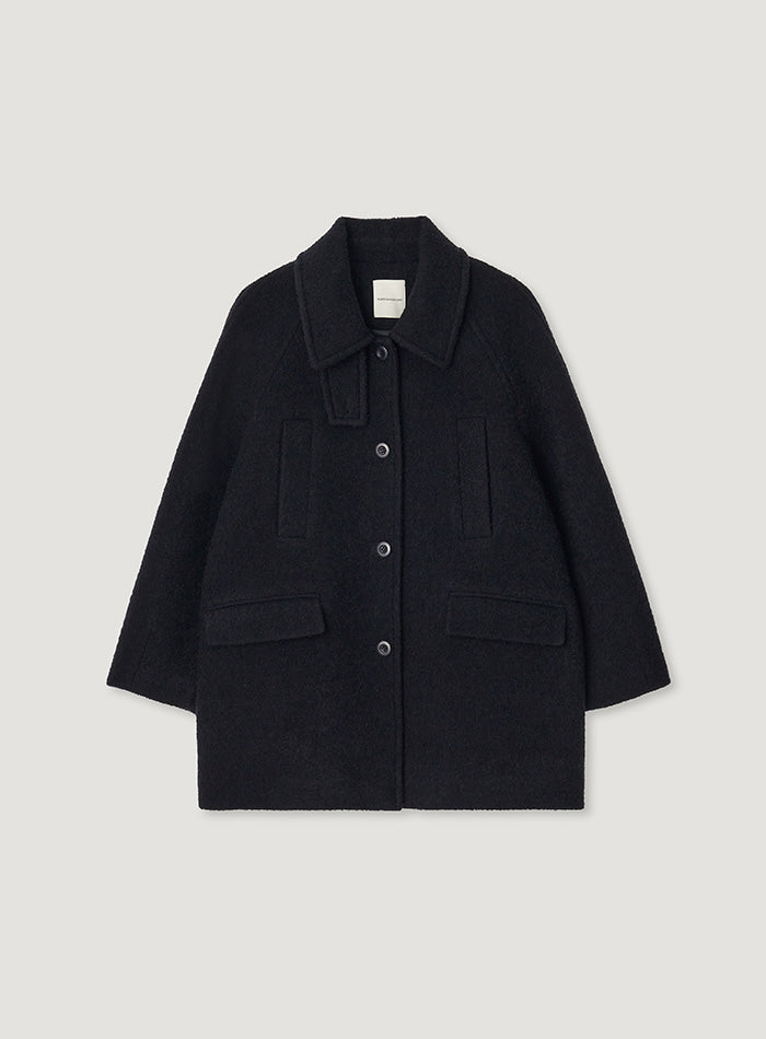 Mango Maniplease Bello Wool Coat Navy