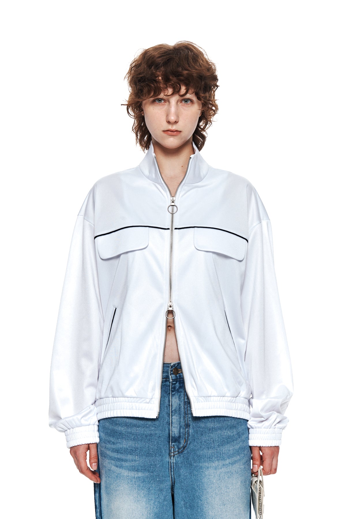Matinkim Back Logo Point Track Jumper IN White
