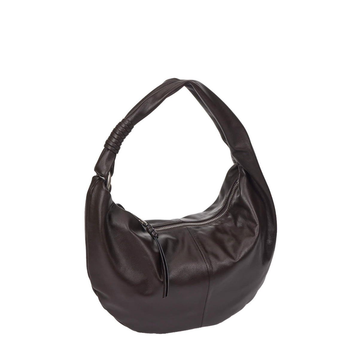 Vunque Halfmoon Knotted Hobo M Choco Brown