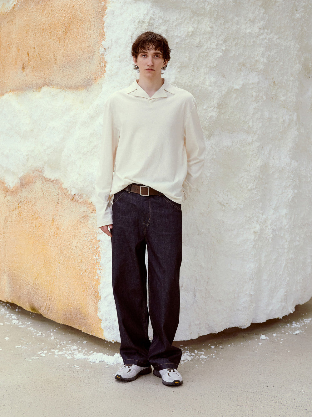 Low Classic Washed Jersey Long Sleeve T-Shirt Oatmeal